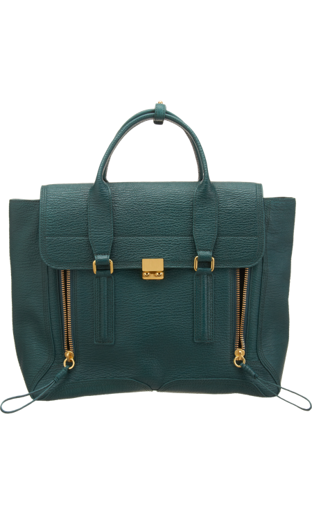 I love the shape of this Phillip Lim bag, and the peacock green is gorgeous.  Emerald green is the color of the year (according to Pantone), but I could see myself carrying this for years.